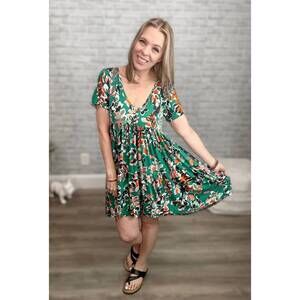 NEW BLAKELY stormi tiered ribbed dress in green